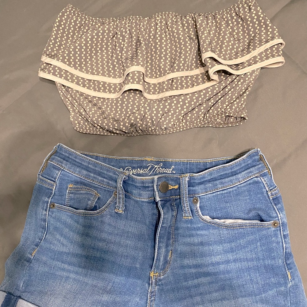 Polka dot bandeau top